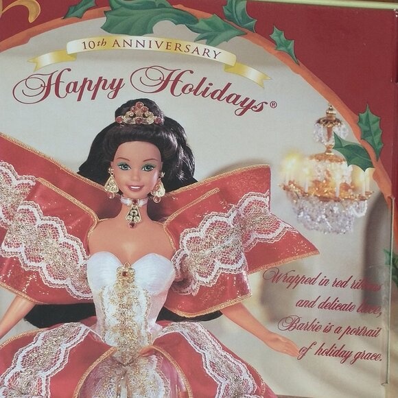 NWT 1997 Happy Holidays Special Edition 10th Anniversary Barbie - Picture 6 of 8